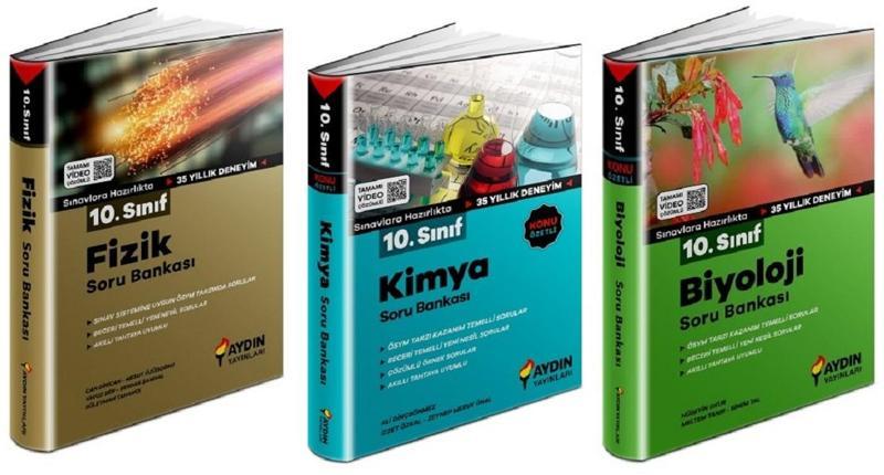 Aydın 2024 10. Sınıf Fizik + Kimya + Biyoloji Soru Seti 3 Kitap