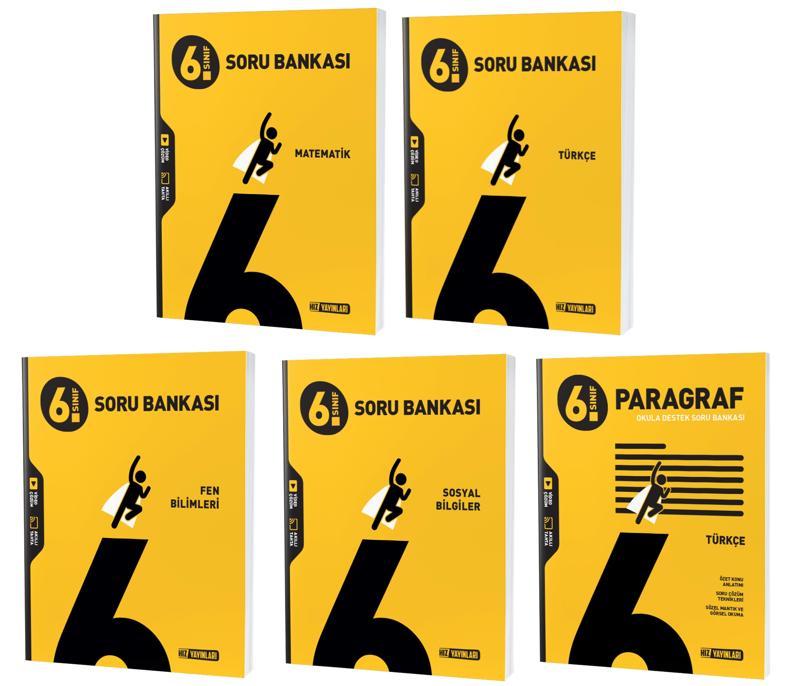 Hız 2024 6. Sınıf Matematik Türkçe Fen Sosyal Paragraf Soru Seti 5 Kitap