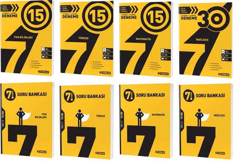 Hız 2024 7. Sınıf Matematik Türkçe Fen İngilizce Soru + Deneme Seti 8 Kitap