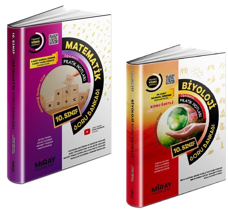 Miray 2024 10. Sınıf Matematik + Biyoloji Soru Seti 2 Kitap
