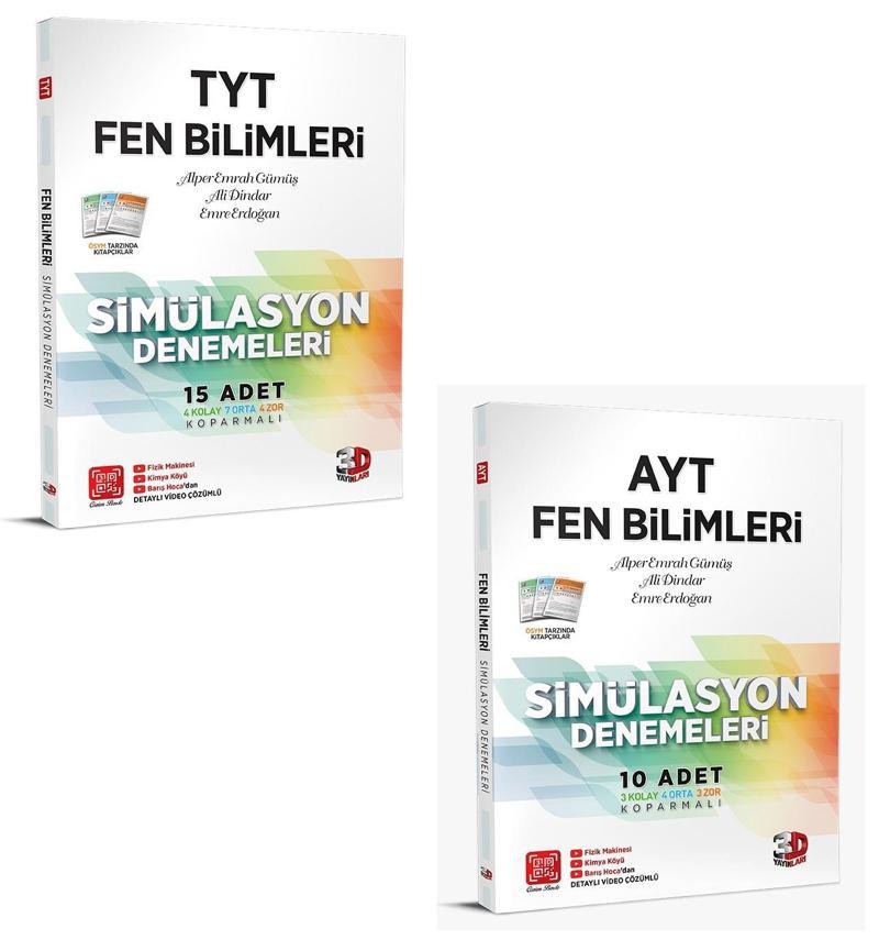 3D Yayınları 2024 Tyt Ayt Fen Bilimleri Deneme Seti