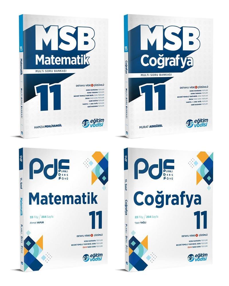Eğitim Vadisi 2024 11. Sınıf Matematik + Coğrafya Pdf + Soru Seti 4 Kitap