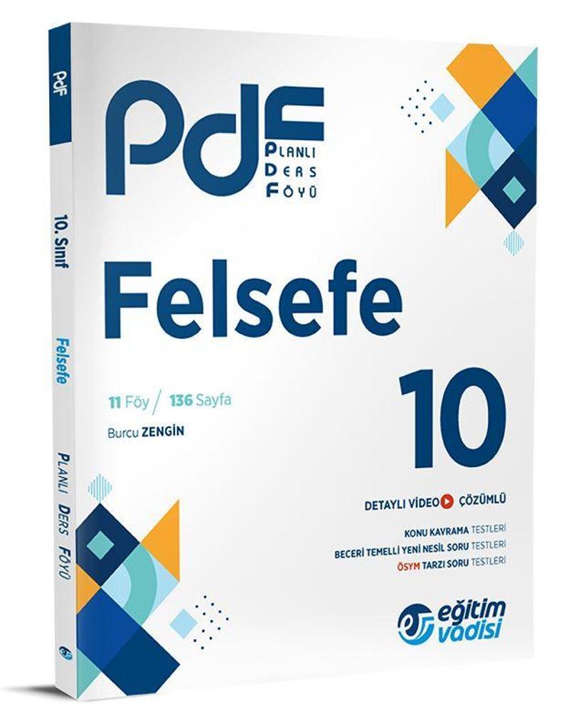Eğitim Vadisi 2024 10. Sınıf Felsefe Pdf Planlı Ders Föyü