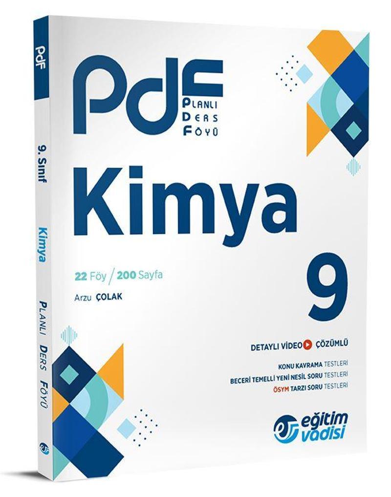 Eğitim Vadisi 2024 9. Sınıf Kimya Pdf Planlı Ders Föyü