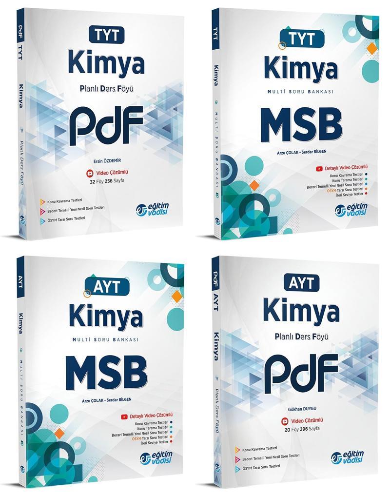 Eğitim Vadisi 2024 Tyt Ayt Kimya Pdf + Msb Seti 4 Kitap