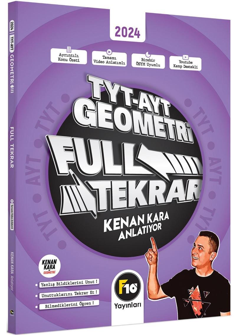 F10 Yayınları 2024 Tyt Ayt Kenan Kara Geometri Full Tekrar Video Ders Kitabı
