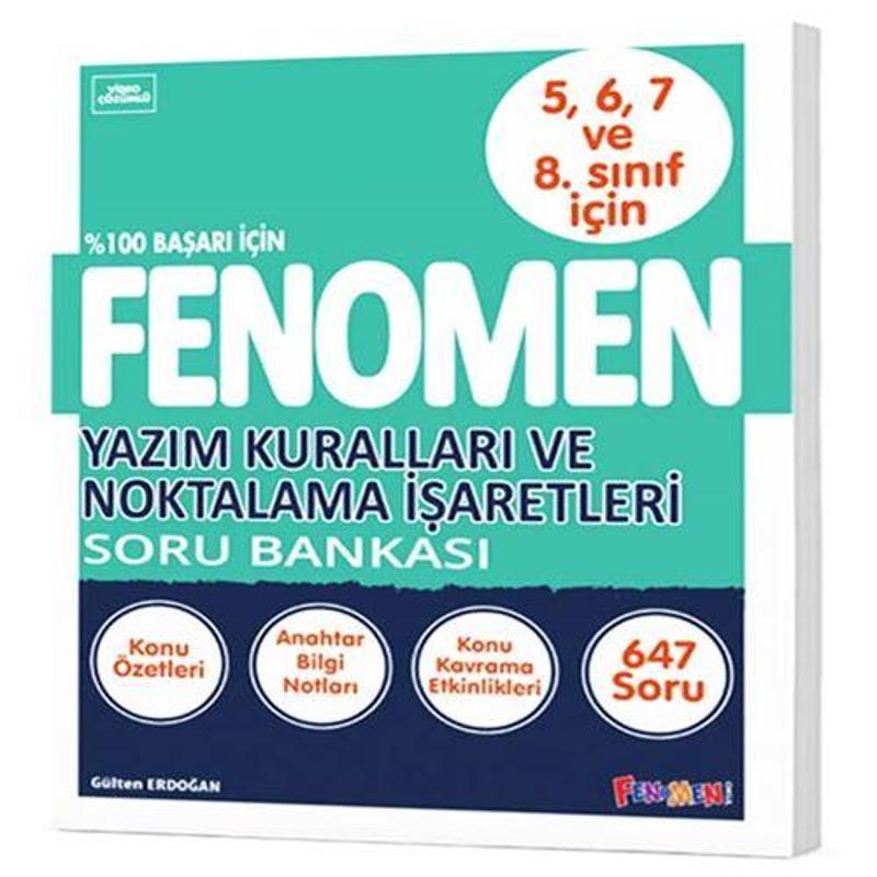 Fenomen Okul 2024 5. 6. 7. Ve 8. Sınıf Yazım Kuralları Ve Noktalama İşaretleri Soru Bankası