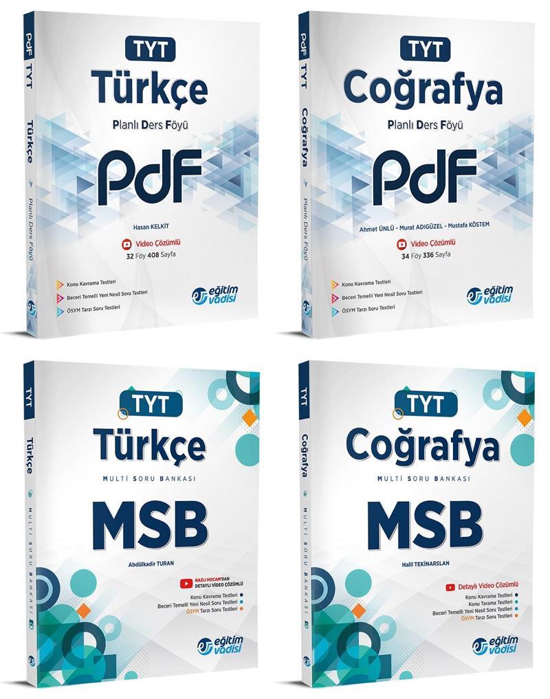 Eğitim Vadisi 2024 Tyt Türkçe + Coğrafya Pdf + Msb Seti 4 Kitap