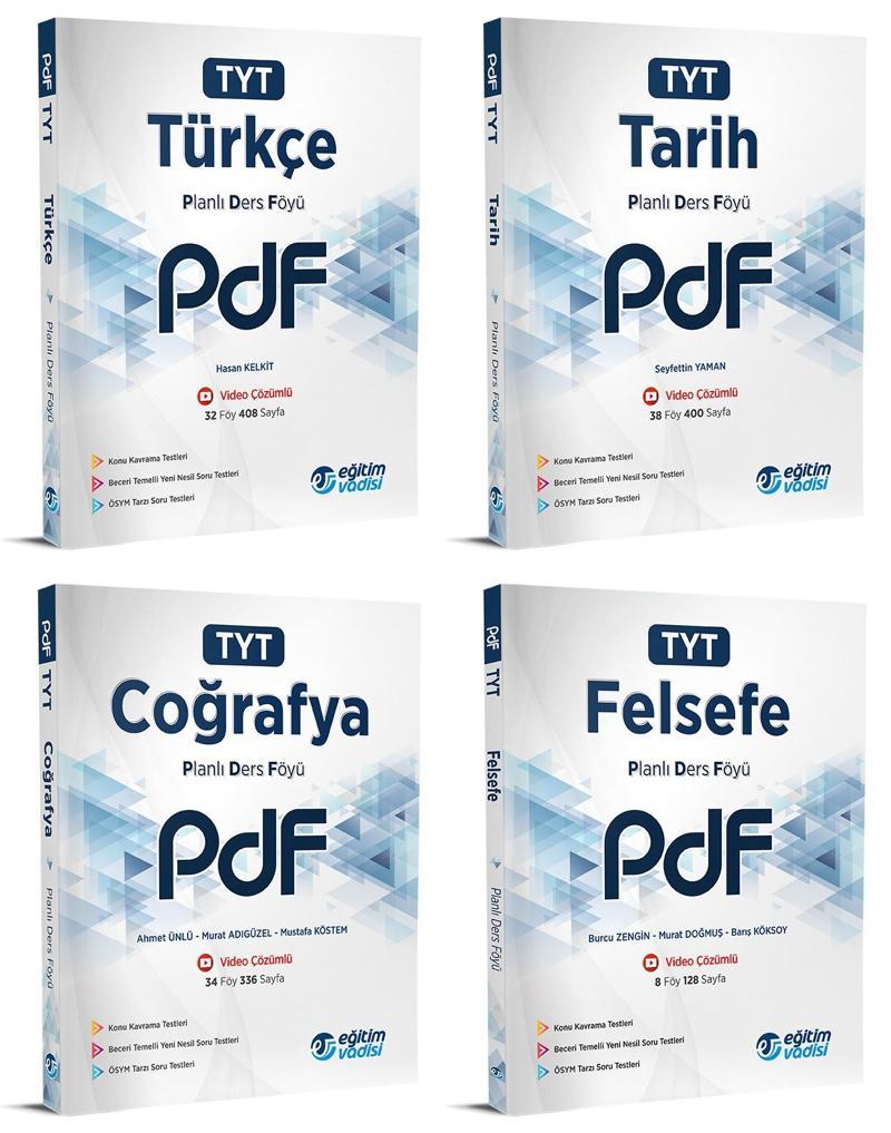 Eğitim Vadisi 2024 Tyt Türkçe + Tarih + Coğrafya + Felsefe Pdf Seti 4 Kitap