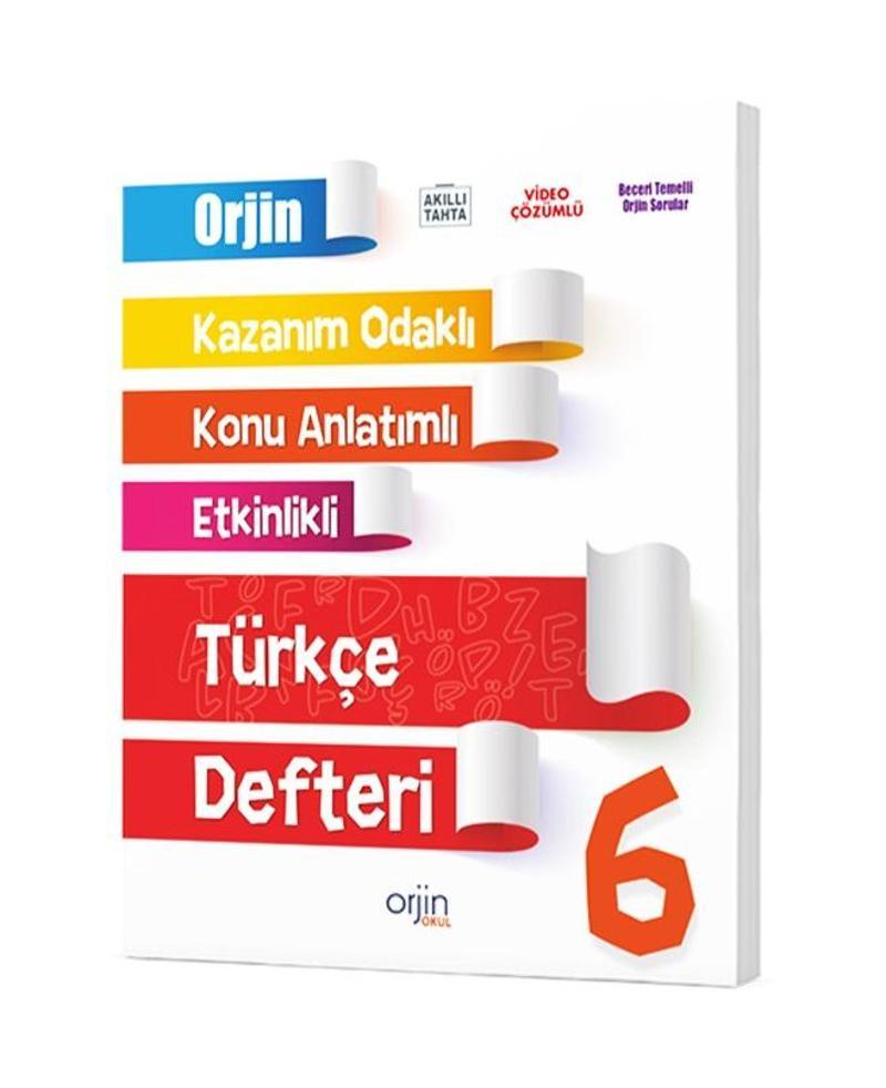 Orjin Okul 2024 6. Sınıf Türkçe Kazanım Odaklı Defteri