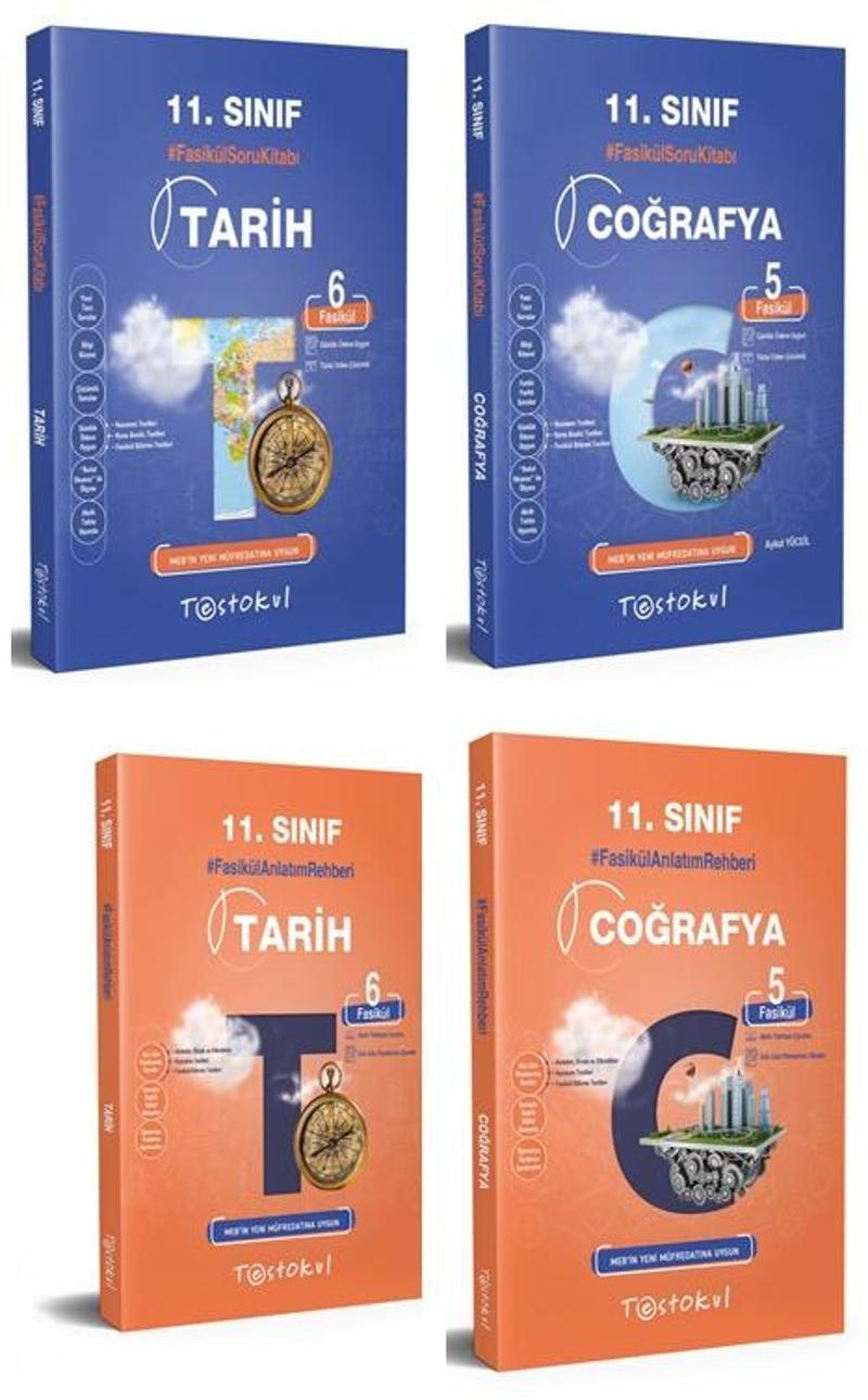 Test Okul 11. Sınıf Tarih + Coğrafya Fasikül Anlatım + Soru Seti 4 Kitap 2023