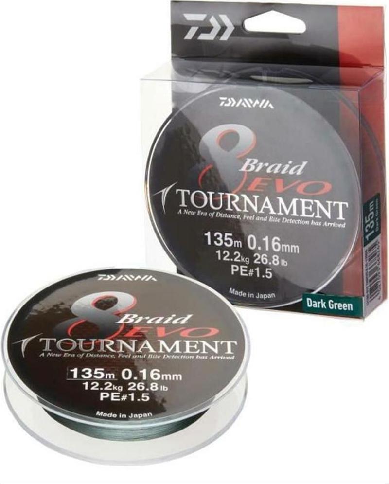 Tournament 8B Evo DG 135m Dark Green İp Misina 0.20 mm.