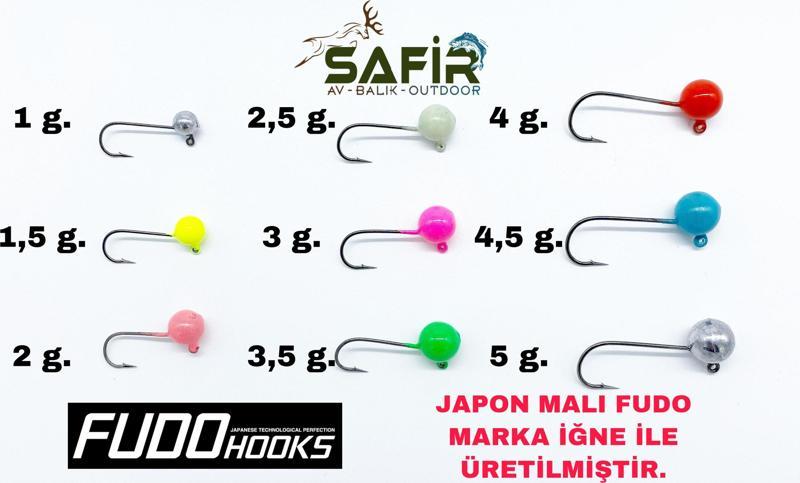 ROUND MAGİC UV ve GLOW JİG HEAD (JAPON FUDO İĞNE) Glow Yeşil-1 g.