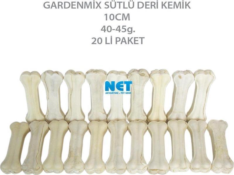 Sütlü Deri Kemik 10CM 40-45g.20 Lİ Paket