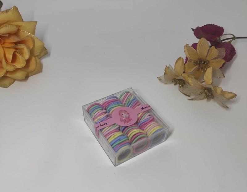 Esnek Rengarenk Mini Lastik Toka 90-100 Adet Kutulu Mini Lastik Toka  Havlu Lastik Toka Seti  