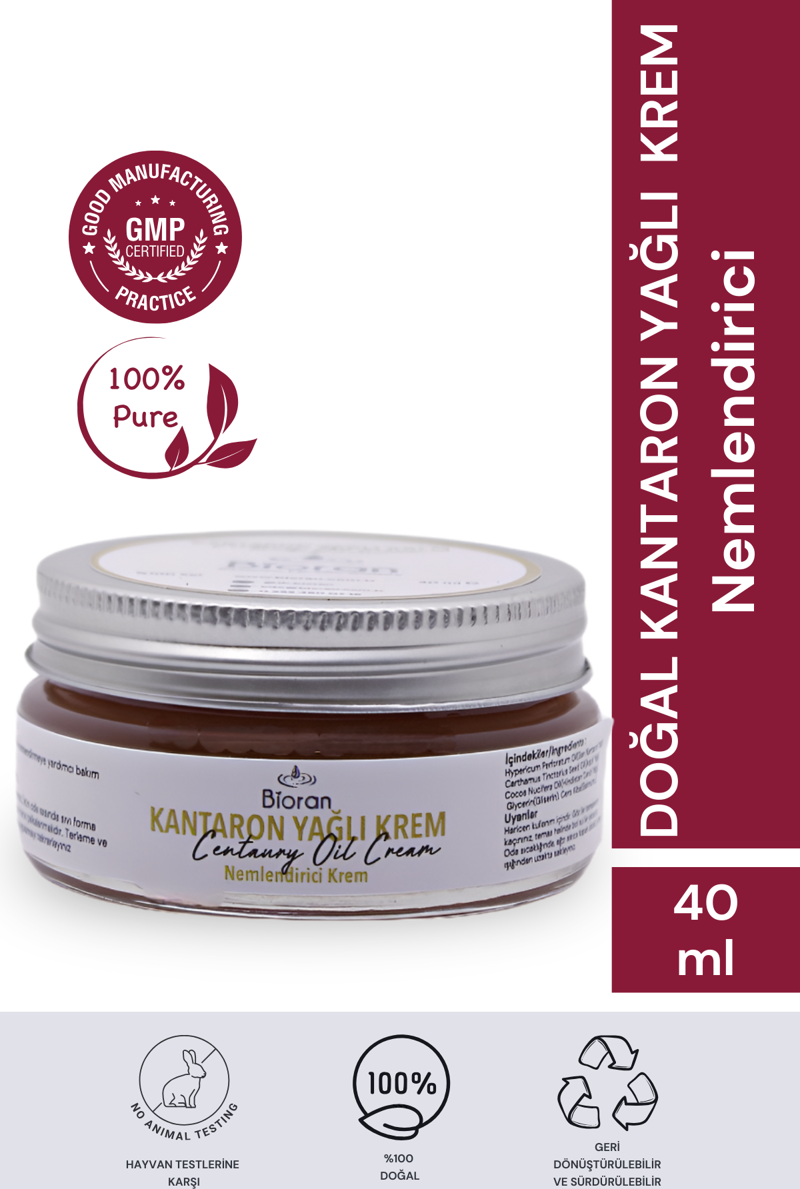 Kantaron Yağlı Yoğun Bakım Kremi 40 ml. %100 Doğal