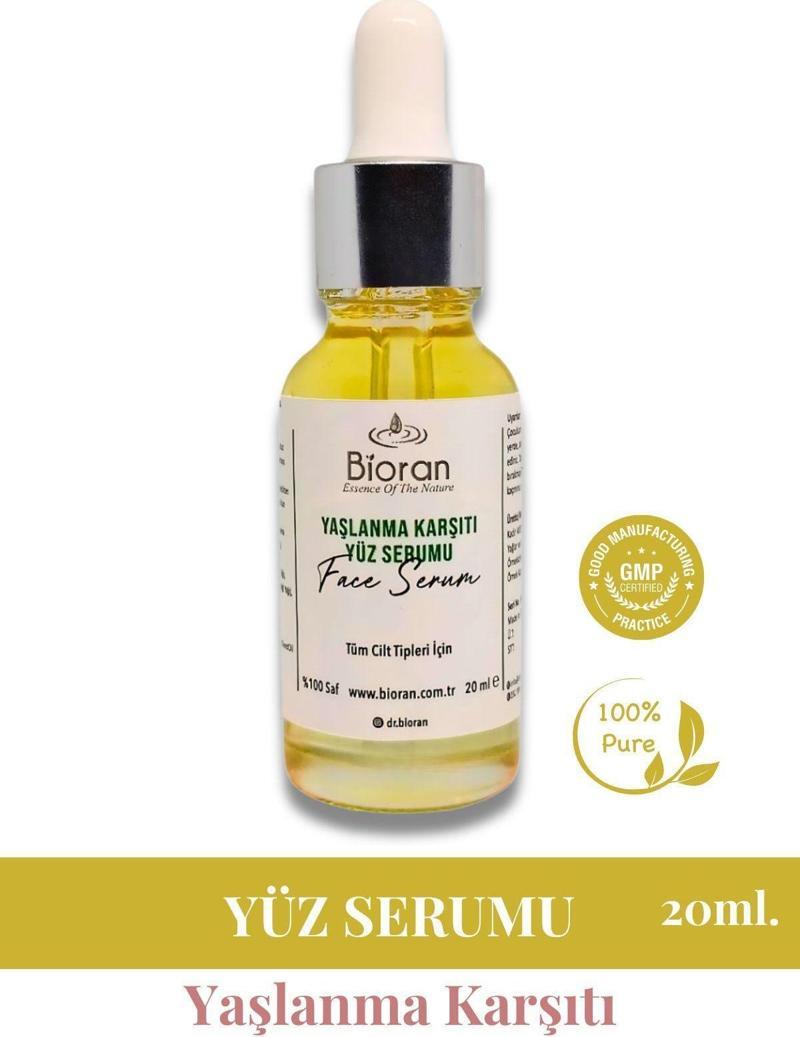 Yaşlanma Karşıtı Yüz Serumu %100 Saf ve Doğal İçerikli 20 ml.