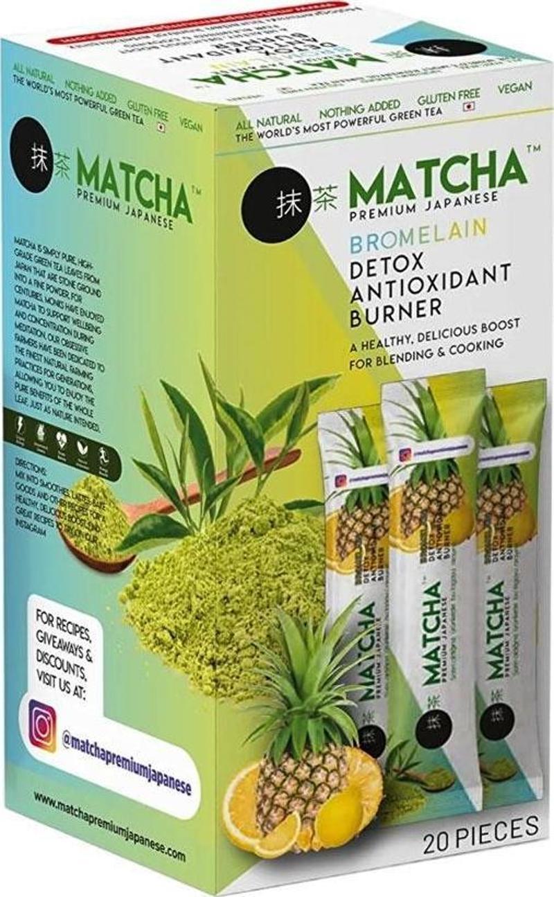 Premium Japanese Bromelain Ananaslı Limonlu Matcha Çayı 20x8GR