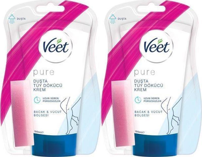 Pure 150ml Duşta Tüy Dökücü Krem Hassas Ciltler x2