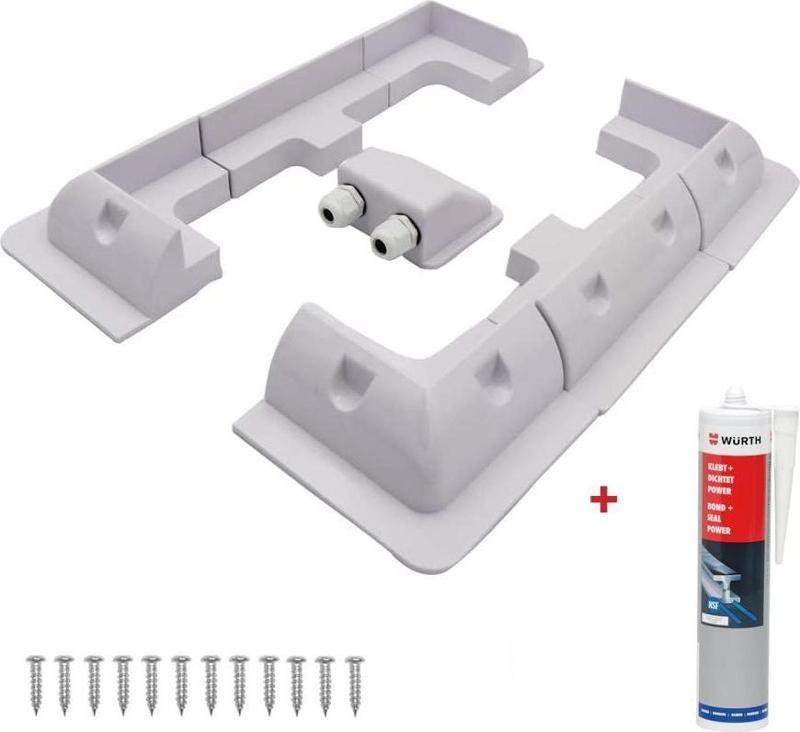 Abs Solar Güneş Paneli Montaj Braket Seti 7 Parça + Würth Silikon