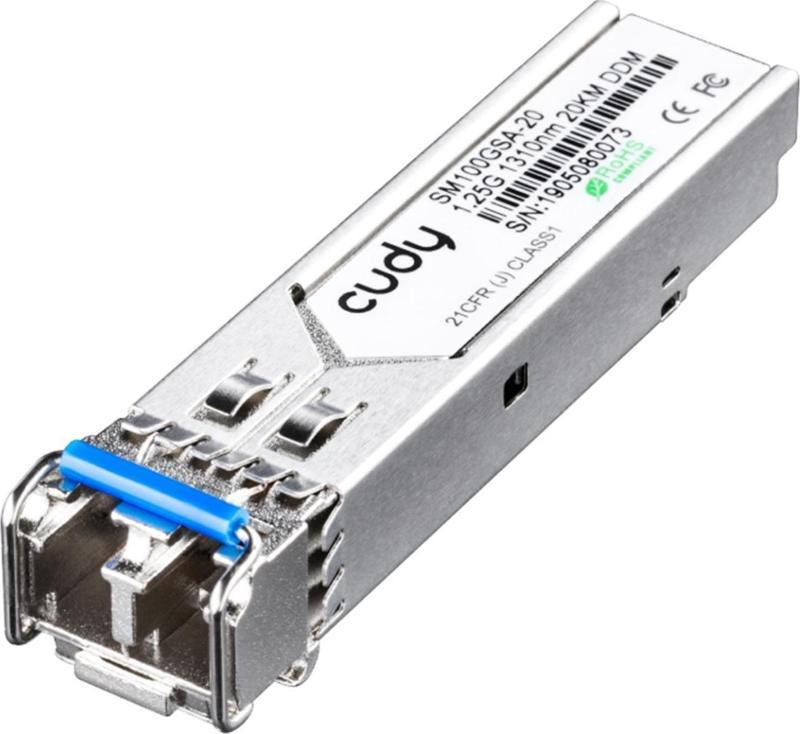 SM100GSA-20 1,25Gb/sn,1310nm FP, SM, 20km,12,5dB Endüstriyel SFP Modül Metal Switch