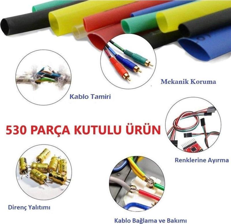 Kablo Koruyucu 564 Parça Kablo Makaron Seti. Isıya Dayanıklı Kalo Koruyucu Kablo Tamir Borusu Kablo Kanalı 