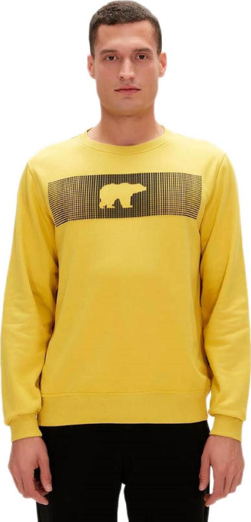 19.02.12.007 Fancy Crewneck 3D Sarı Erkek Sweatshirt