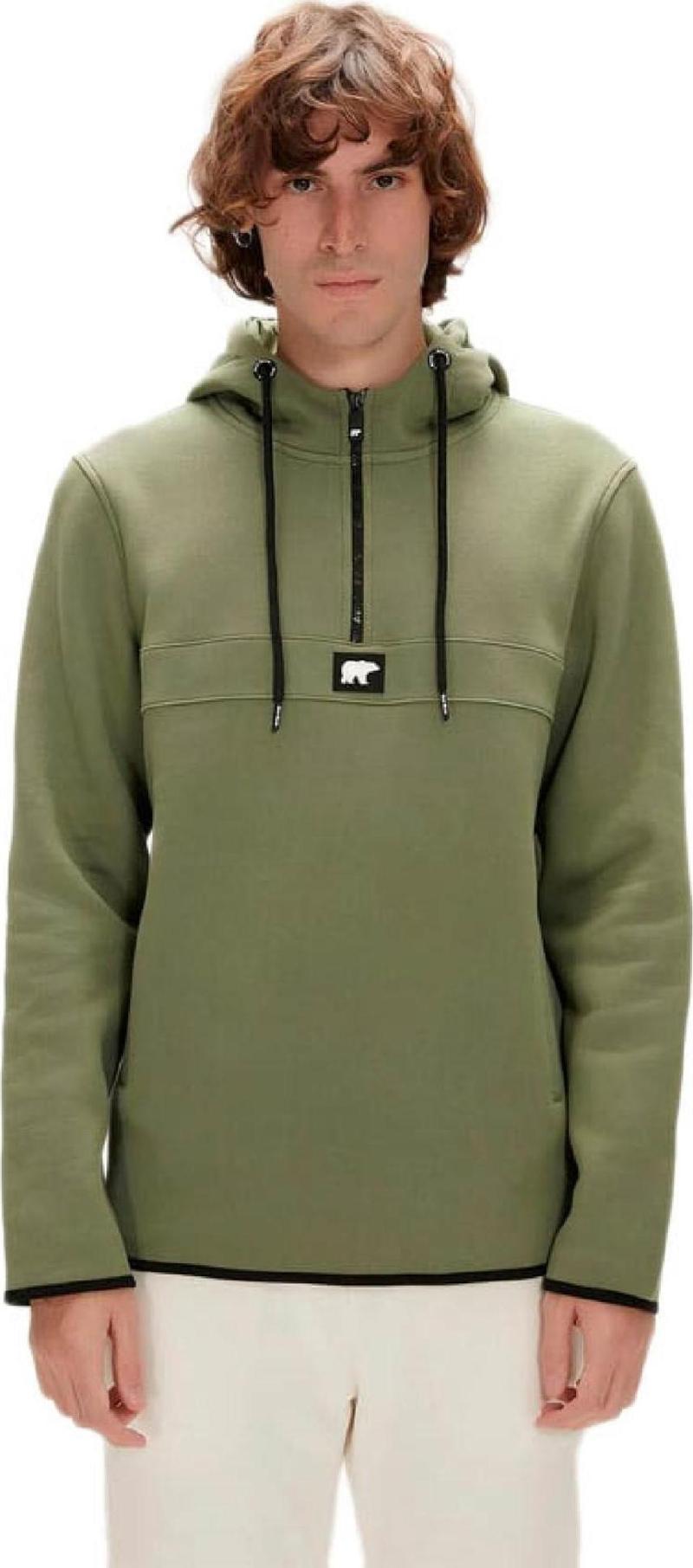 19.02.27.027 Halfzip Hoodie Haki Erkek Sweatshirt