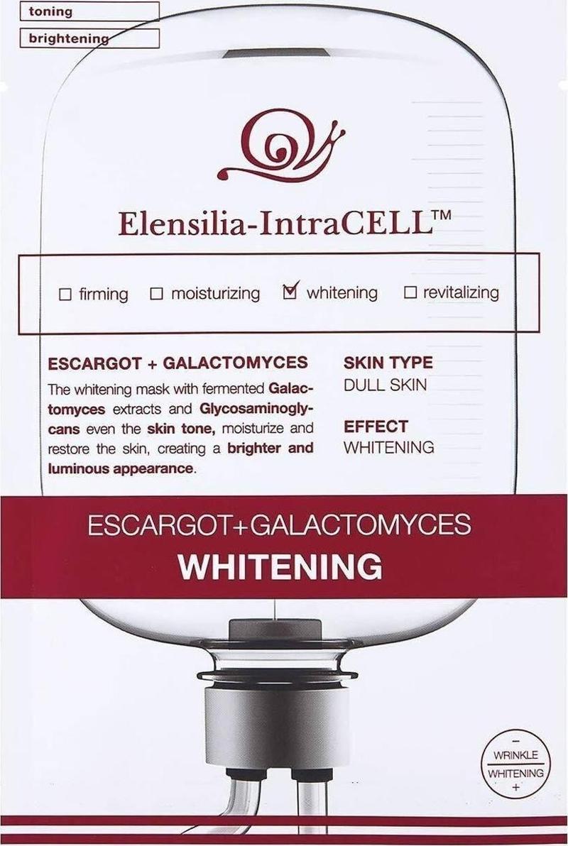 Escargot + Fermente Pirinç Aydınlatıcı Yaprak Maske Intracell Galactomyces Whitening Mask