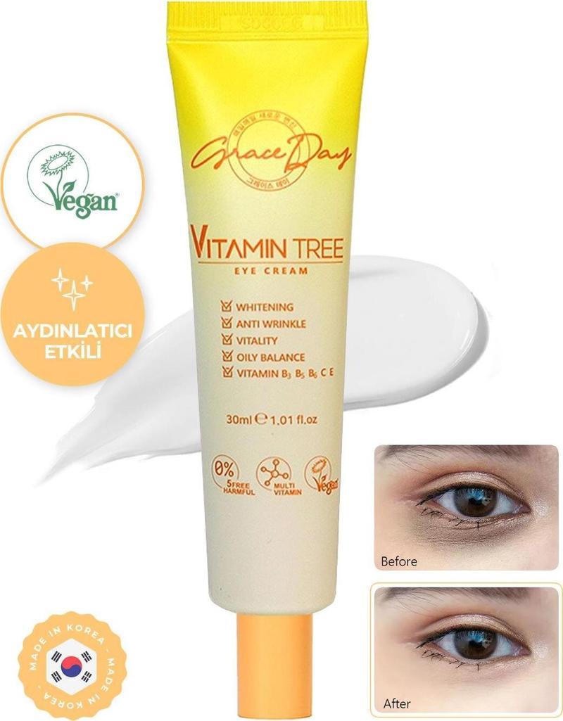 Aydınlatıcı Niacinamide Ve Vitamin Kompleksi Içeren Vegan Göz Kremi Vitamin Tree Eye Cream