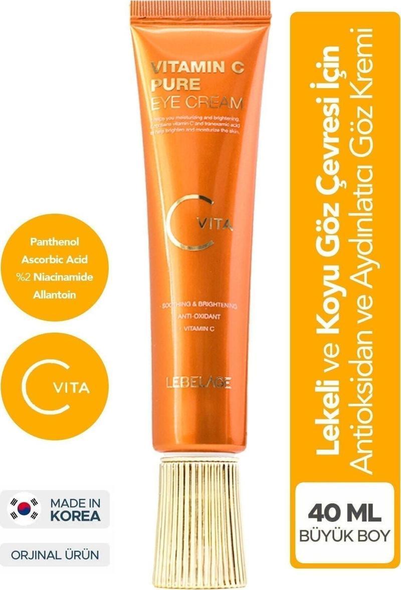 C Vitamini ve Ascorbic Acid İçeren Leke ve Koyu Halka Karşıtı Göz Kremi Lebelage Eye Cream 40 ml