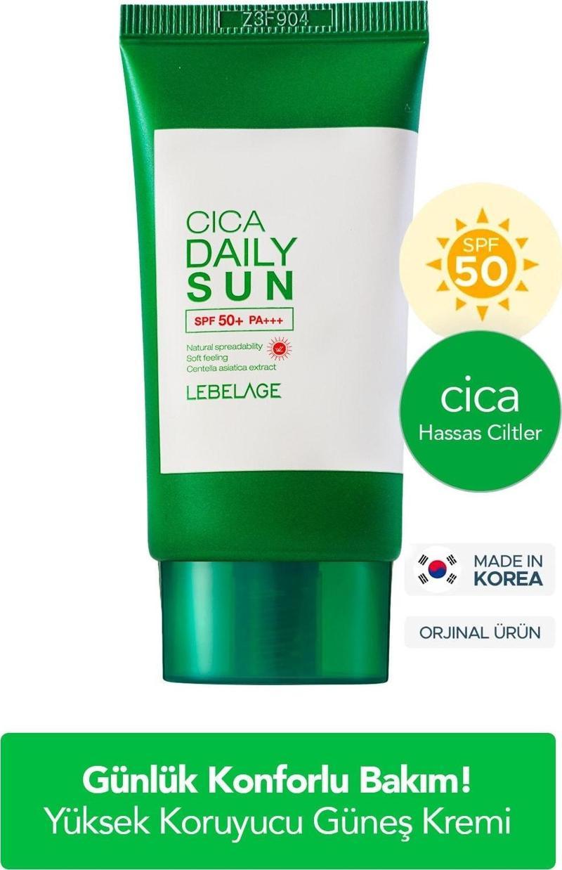 Günlük Hassas ve Konforlu Kore Güneş Kremi Lebelage Cica Daily Sun SPF50+ PA+++ 30ml