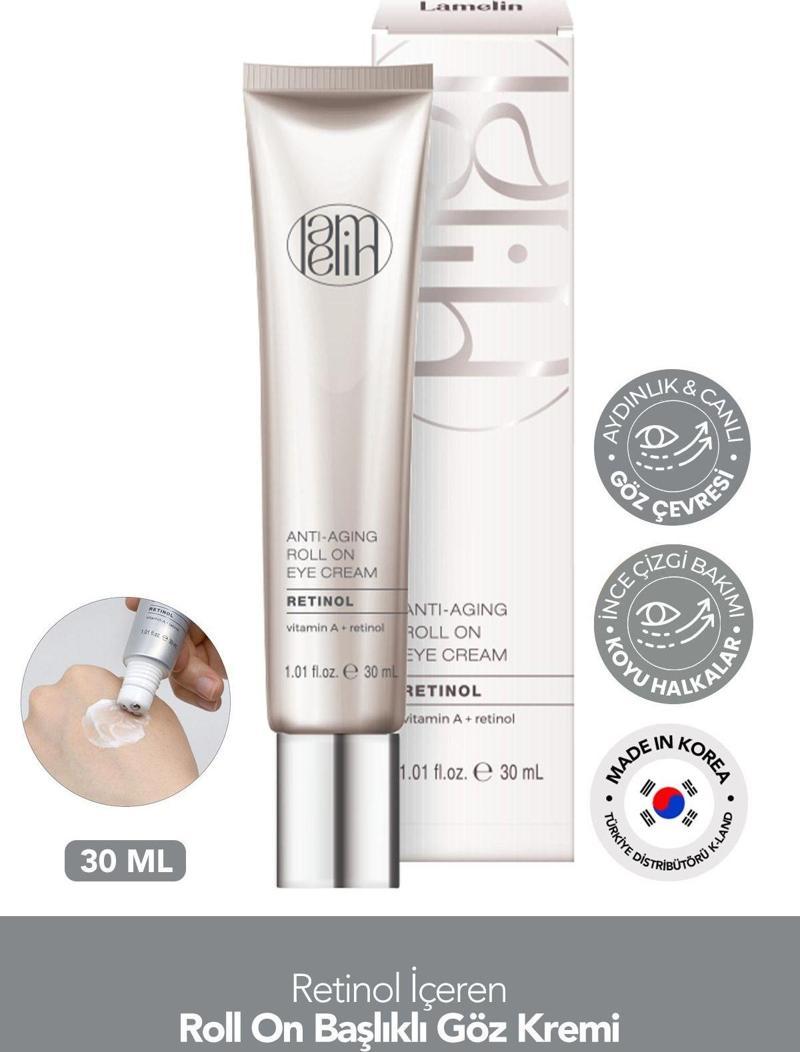 Milia ve Leke Karşıtı 3'lü Masaj Başlıklı Retinol Göz Kremi Lamelin Roll On Retinol Eye Cream