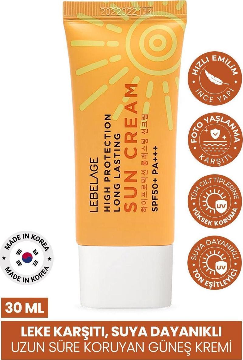 Leke Karşıtı, Suya Dayanıklı Uzun Süre Koruyan Güneş Kremi Spf 50 + Pa +++