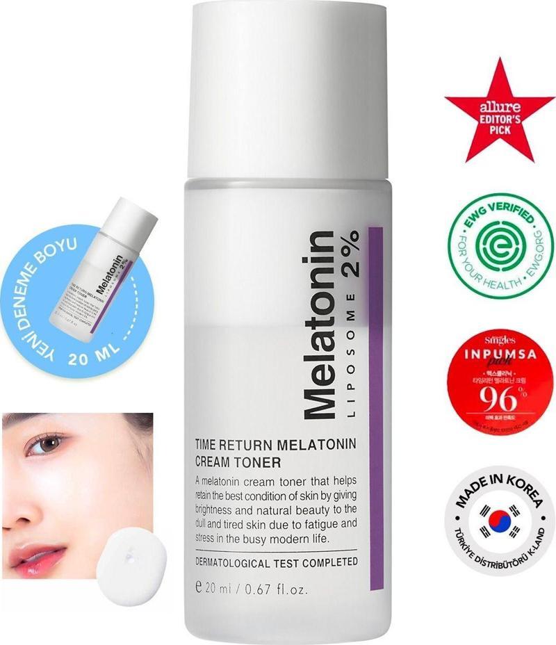 %2 Melatonin Içeren Çift Fazlı Yorgunluk Karşıtı Krem Tonik Melatonin Cream Toner 20 ml