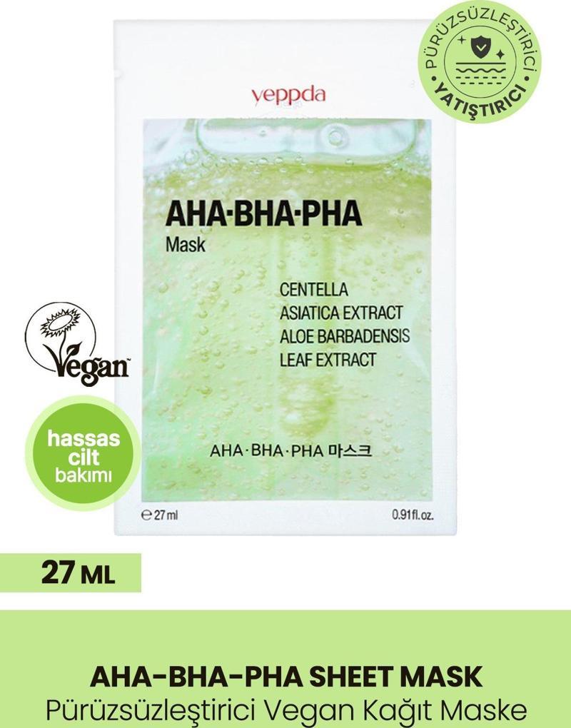 Akneli Ciltler İçin Pürüzsüzleştirici Kağıt Maske Yeppda AHA BHA PHA Mask 27 ml