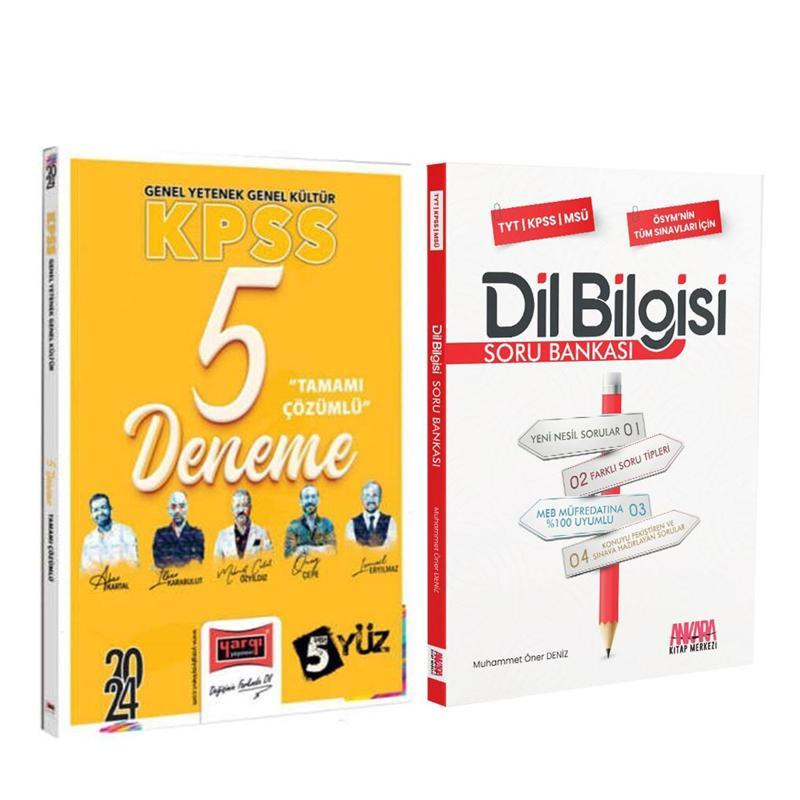Yargı 2024 KPSS 5 Yüz Ekibi GY GK 5 Deneme ve AKM Dil Bilgisi Soru Bankası Seti 2 Kitap