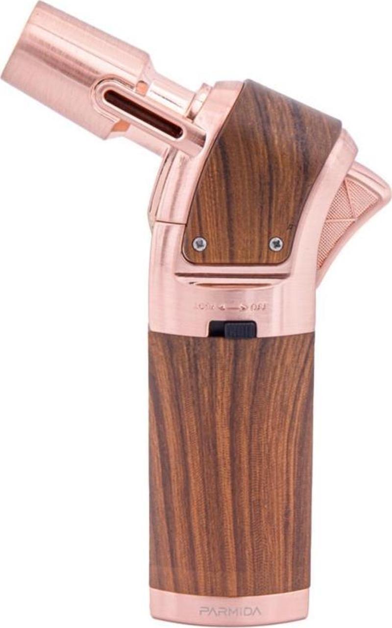 Tek Torch Pürmüz Ahşap Desenli Masa Tipi Puro Çakmağı