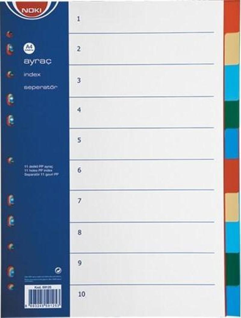 1-10 A Rakamlı Seperatör Renkli 59125