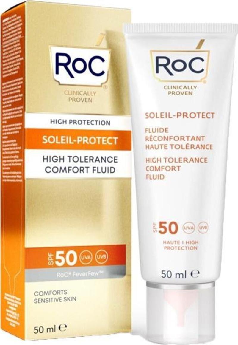 Soleil-Protect High Tolerance 50 Faktör Güneş Korumalı Kırışıklık Karşıtı Rahatlatıcı Likit Krem 50ML