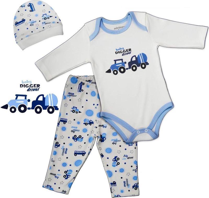 Bebek 3 Parça Body Zıbın Takımı