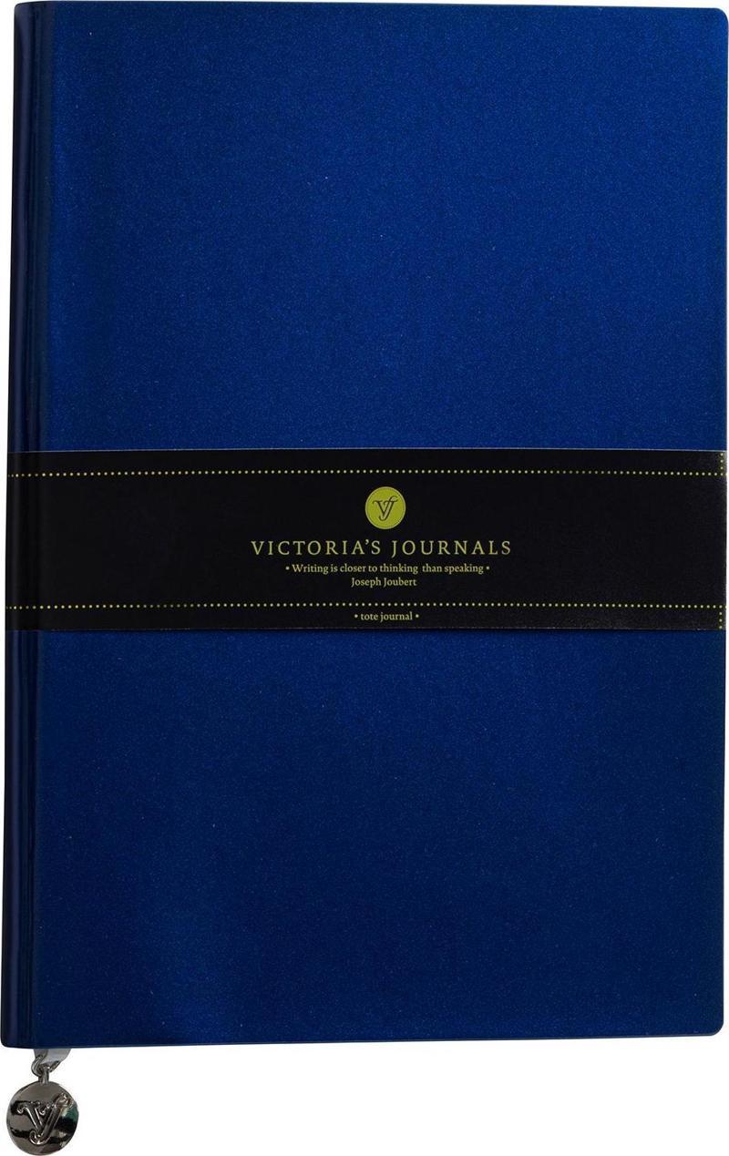 Victoria's Journals Smyth Rugan Esnek Kapak Çizgili Defter, 14.8x21 cm -Lacivert