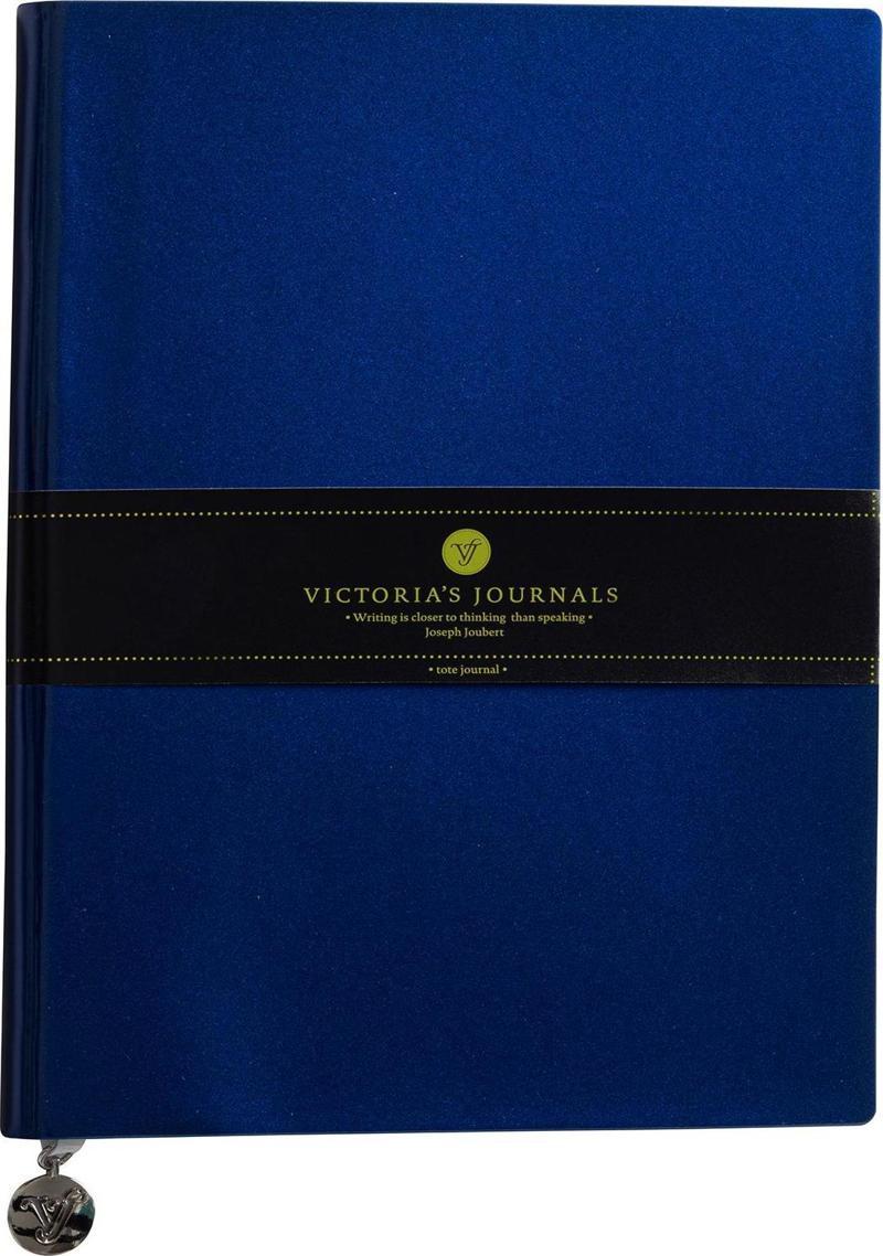 Victoria's Journals Smyth Rugan Esnek Kapak Çizgili Defter, 19x25 cm -Mavi