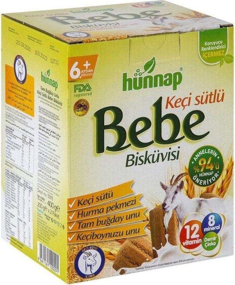 Bebe Bisküvisü Keçi Sütlü Tam Buğday 400 Gr