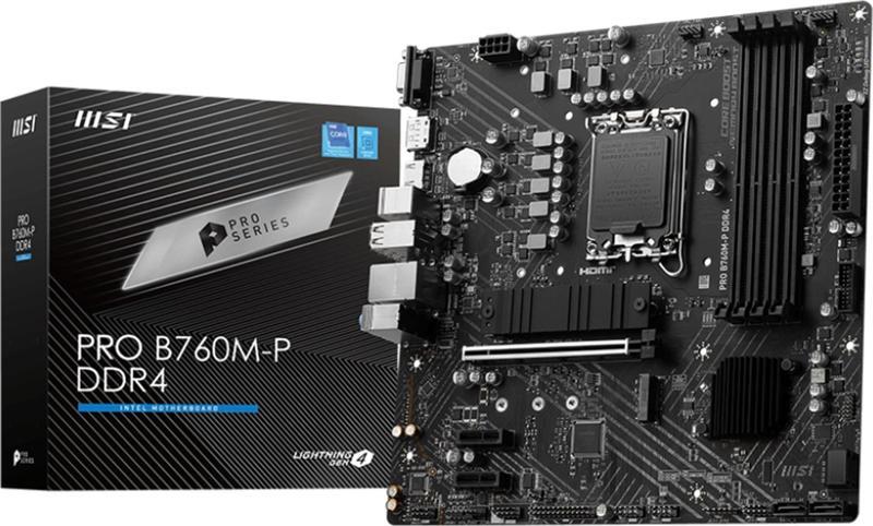 PRO B760M-P Intel B760 LGA1700 DDR4 4800MHz (OC) VGA/HDMI/DP M.2 mATX Anakart