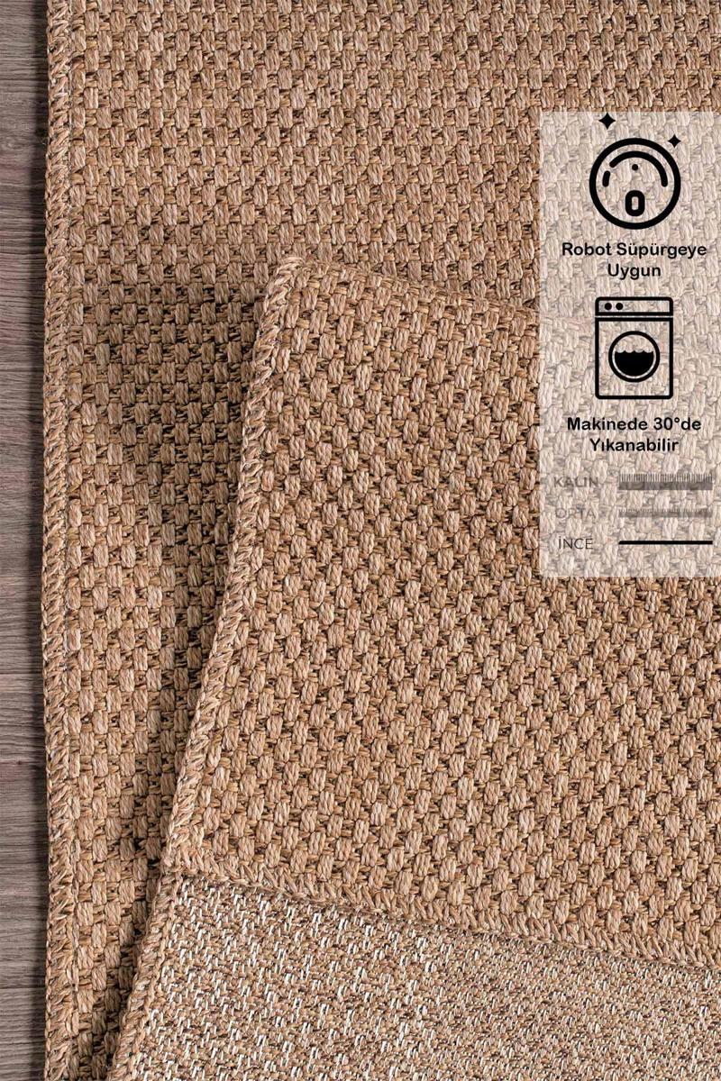 Rusticana 3101 Naturel Jüt Halı Modern Örme Yolluk Kilim