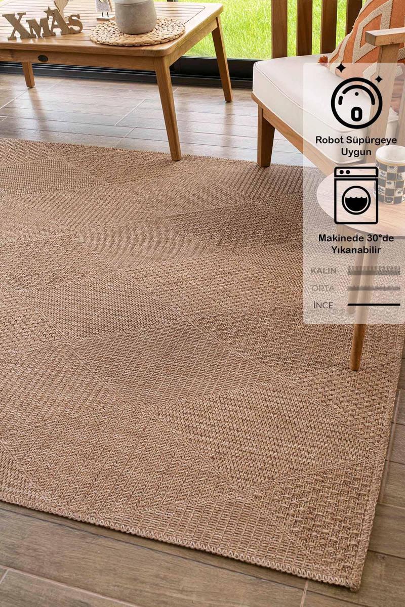 Rusticana 3102 Naturel Jüt Halı Modern Örme Kilim