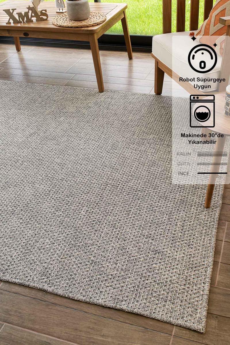 Rusticana 3103 Naturel Jüt Halı Modern Örme Kilim