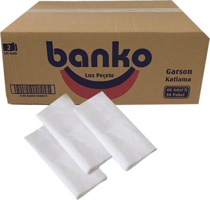 Banko Servis Peçetesi 33x24 cm 1/6 Garson Katlama 1200 Adet