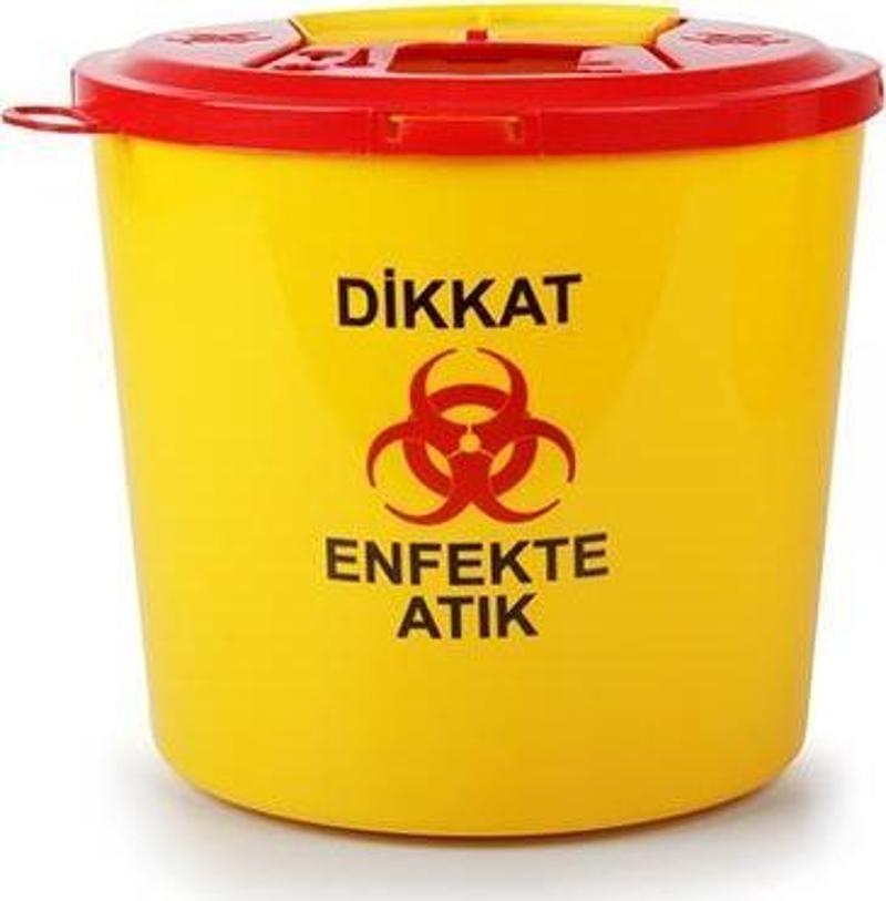 Tıbbi Atık Plastik Çöp Kovası 5 lt